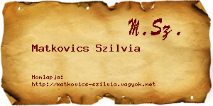 Matkovics Szilvia névjegykártya